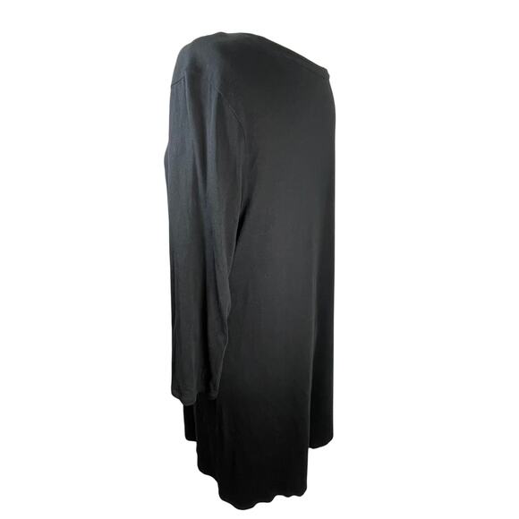 Pure Jill Black Balletcore Tunic Dress M Tall Tencel Modal Soft Scoop Neck - Picture 4 of 14